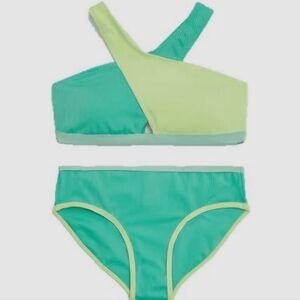 Girls Justice brand two-piece ribbed bikini swimsuit. SIZE XS (5-6) NWT